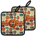 Basketball Pot Holders - Set of 2 w/ Name or Text