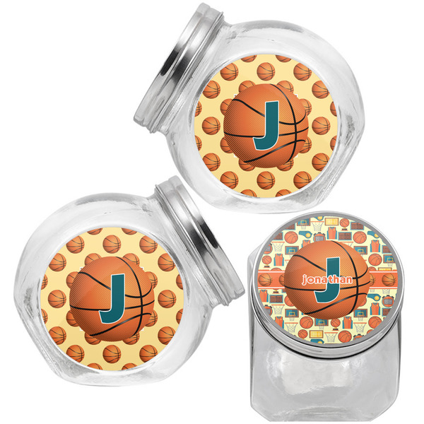 Basketball Puppy Treat Jar - Top Left Right