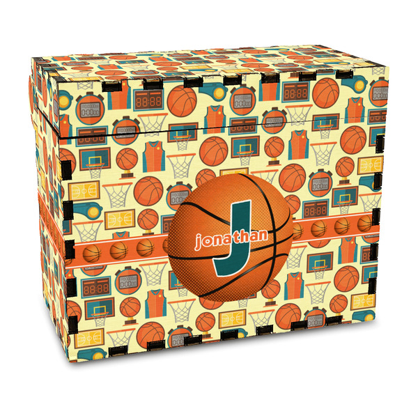 Custom Basketball Wood Recipe Box - Full Color Print (Personalized)