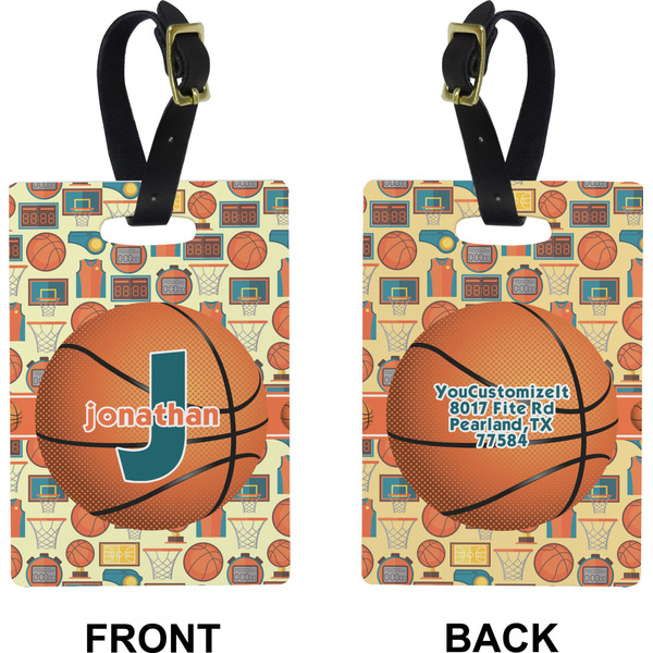 Basketball Rectangle Luggage Tag (Front + Back)