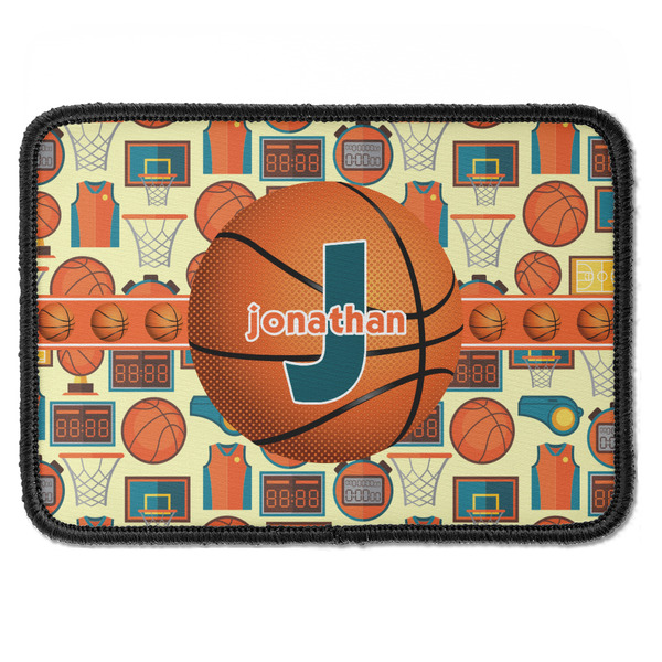 Custom Basketball Iron On Rectangle Patch w/ Name or Text
