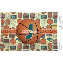 Basketball Rectangular Glass Appetizer / Dessert Plate - Single or Set (Personalized)