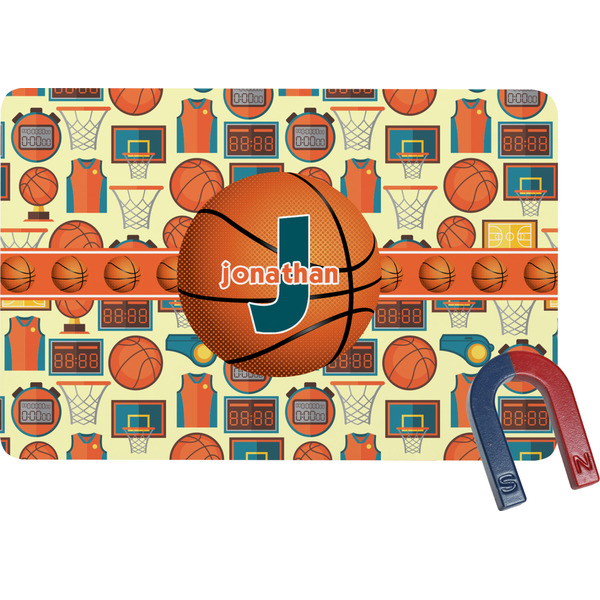 Custom Basketball Rectangular Fridge Magnet (Personalized)