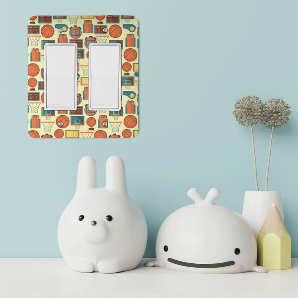 Basketball Rocker Light Switch Covers - Double - IN CONTEXT