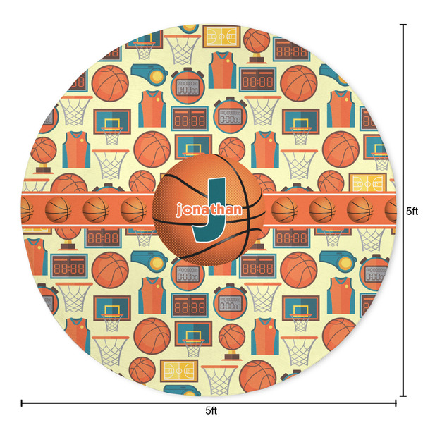 Basketball Round Area Rug - Size