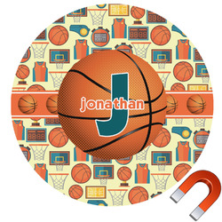 Basketball Round Car Magnet - 6" (Personalized)