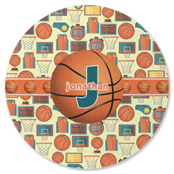 Basketball Round Rubber Backed Coaster (Personalized)