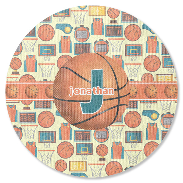 Custom Basketball Round Rubber Backed Coaster (Personalized)