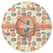 Basketball Round Coaster Rubber Back - Single