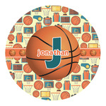 Basketball Round Decal - XLarge (Personalized)