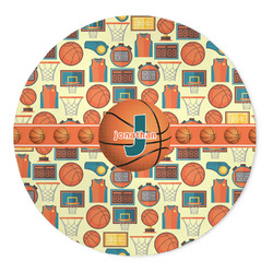 Basketball 5' Round Indoor Area Rug (Personalized)