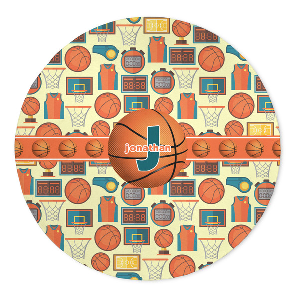 Custom Basketball 5' Round Indoor Area Rug (Personalized)