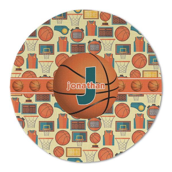 Basketball Round Linen Placemats - FRONT (Double Sided)