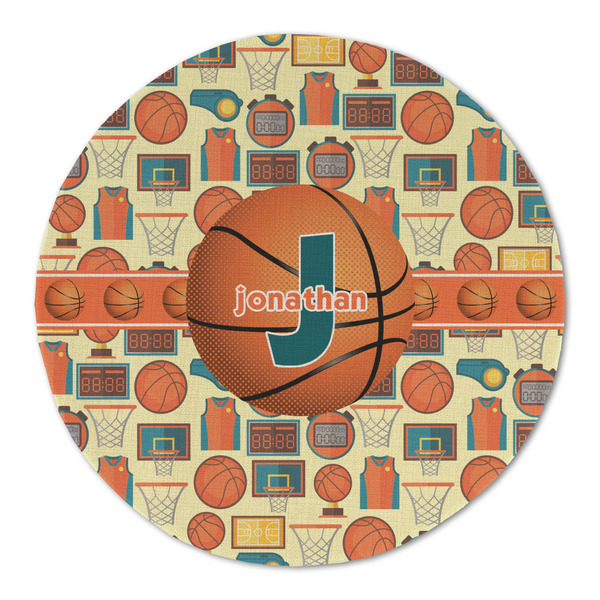 Custom Basketball Round Linen Placemat (Personalized)