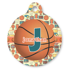Basketball Round Pet ID Tag - Large (Personalized)
