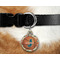 Basketball Round Pet Tag on Collar & Dog