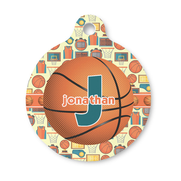Custom Basketball Round Pet ID Tag - Small (Personalized)