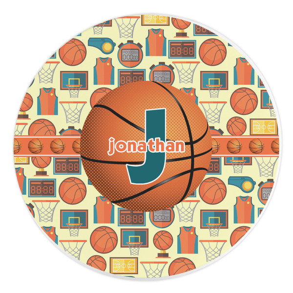 Custom Basketball Round Stone Trivet (Personalized)