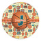 Basketball Round Stone Trivet - Front View