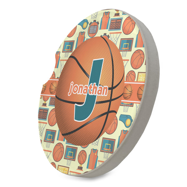 Basketball Sandstone Car Coaster - STANDING ANGLE