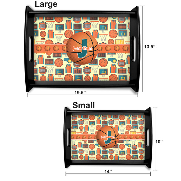 Basketball Serving Tray Black Sizes