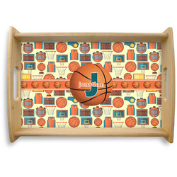 Basketball Natural Wooden Tray - Small (Personalized)