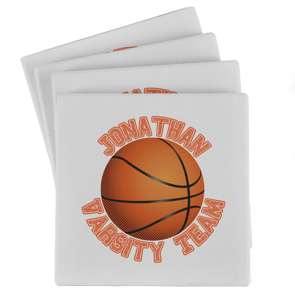 Custom Basketball Absorbent Stone Coasters - Set of 4 (Personalized)