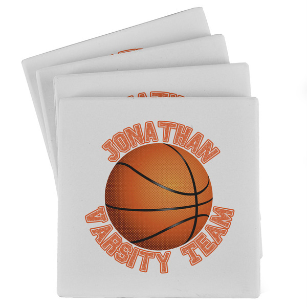 Custom Basketball Absorbent Stone Coasters - Set of 4 (Personalized)