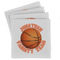 Basketball Set of 4 Sandstone Coasters - Front View