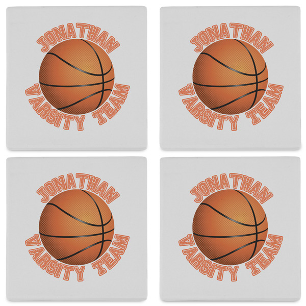 Basketball Set of 4 Sandstone Coasters - See All 4 View