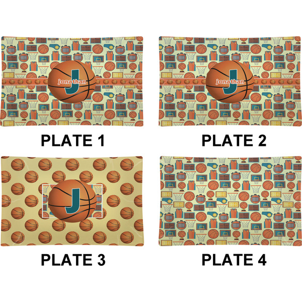 Basketball Set of Rectangular Dinner Plates (Approval)