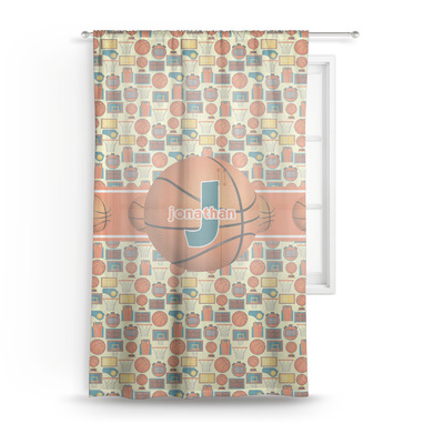 Basketball Sheer Curtain - 50"x84" (Personalized)