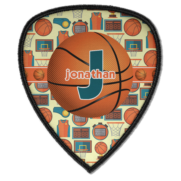 Custom Basketball Iron on Shield Patch A w/ Name or Text