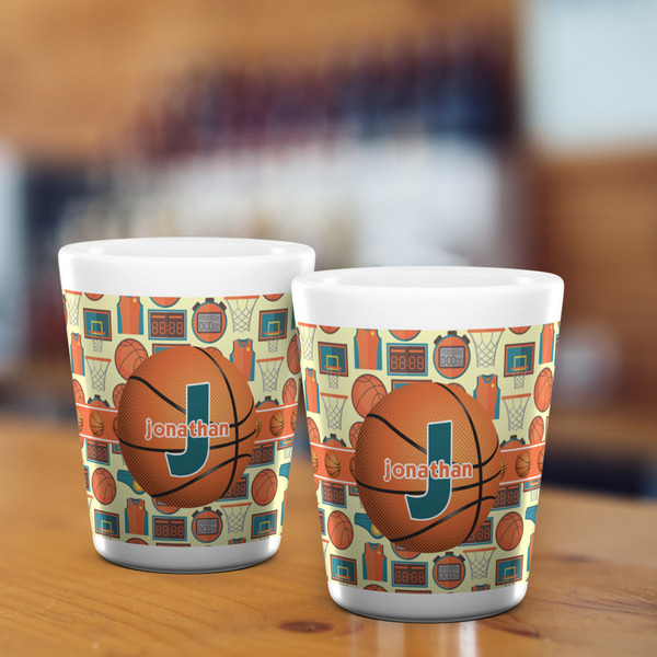 Basketball Shot Glass - White - LIFESTYLE