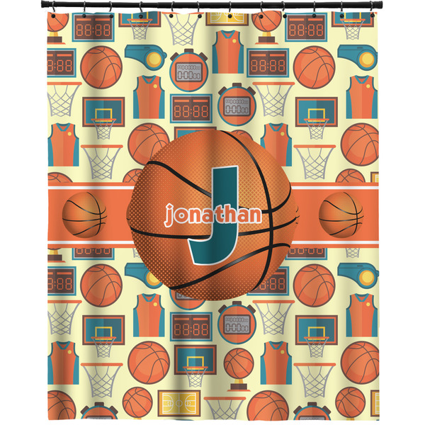 Custom Basketball Extra Long Shower Curtain - 70"x84" (Personalized)