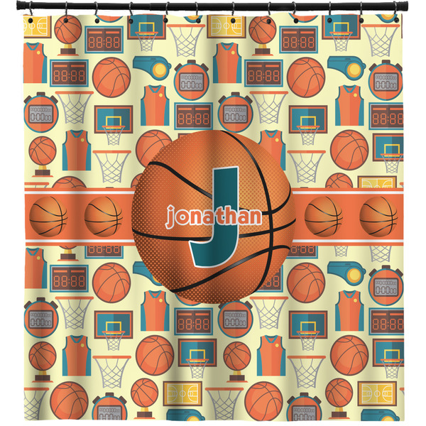 Custom Basketball Shower Curtain - 71" x 74" (Personalized)