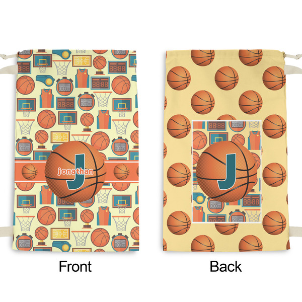 Basketball Small Laundry Bag - Front & Back View