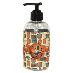 Basketball Plastic Soap / Lotion Dispenser (8 oz - Small - Black) (Personalized)