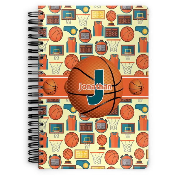Custom Basketball Spiral Notebook - 7x10 w/ Name or Text