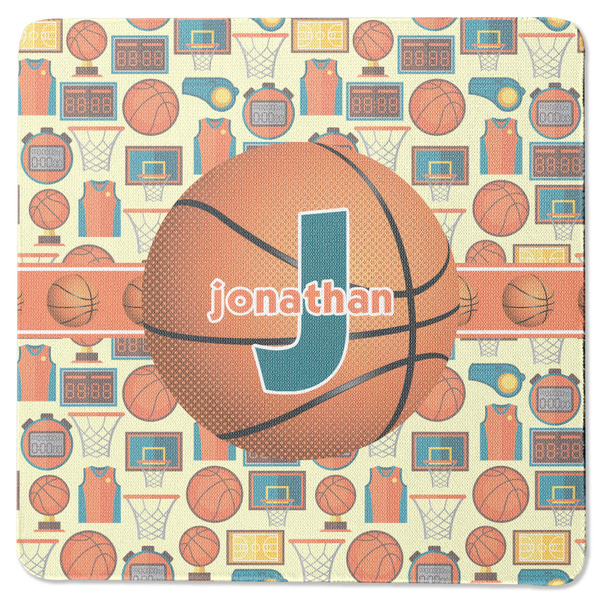 Custom Basketball Square Rubber Backed Coaster (Personalized)