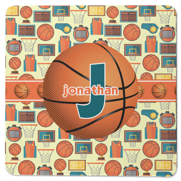 Basketball Square Coaster Rubber Back - Single