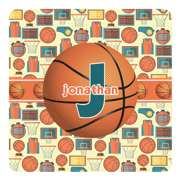 Custom Basketball Square Decal - Large (Personalized)