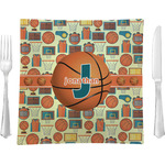 Basketball Glass Square Lunch / Dinner Plate 9.5" (Personalized)
