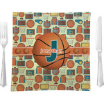 Basketball 9.5" Glass Square Lunch / Dinner Plate- Single or Set of 4 (Personalized)