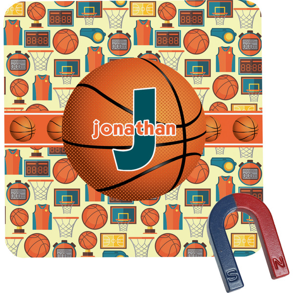 Custom Basketball Square Fridge Magnet (Personalized)