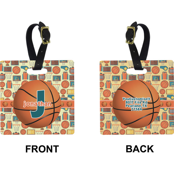 Basketball Square Luggage Tag (Front + Back)