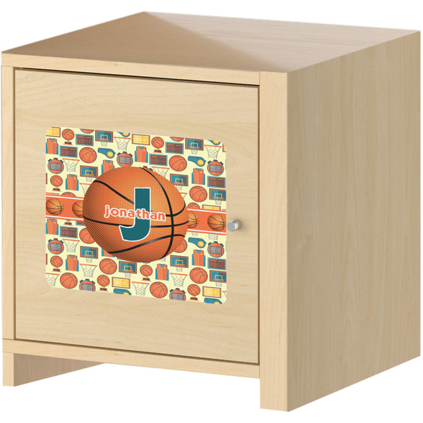 Basketball Square Wall Decal on Wooden Cabinet