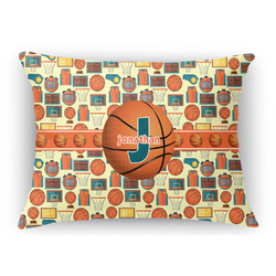 Basketball Rectangular Throw Pillow Case - 12"x18" (Personalized)