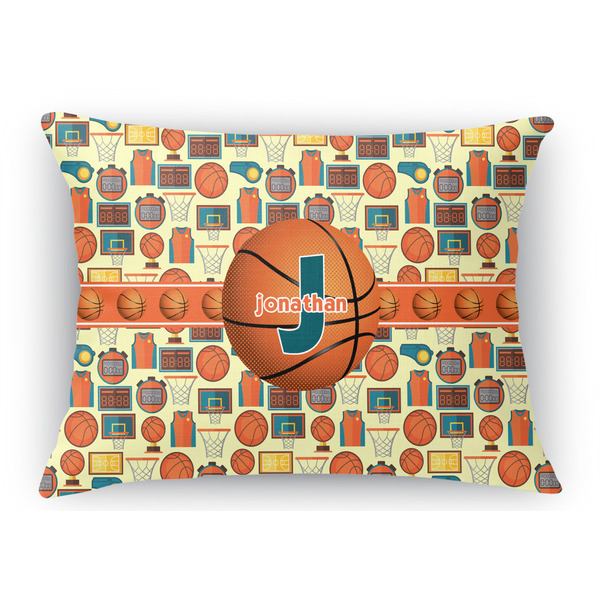 Custom Basketball Rectangular Throw Pillow Case - 12"x18" (Personalized)