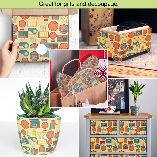 Basketball Tissue Paper - In Use Collage